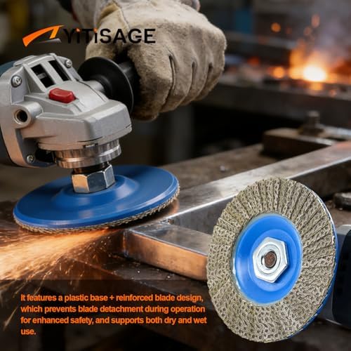 4.5" Diamond Flap Disc,Plastic Back Grinding Wheel for Marble,Ceramics,Sander Tile,Stone,Glass,Concrete(Grit 60-1pc)