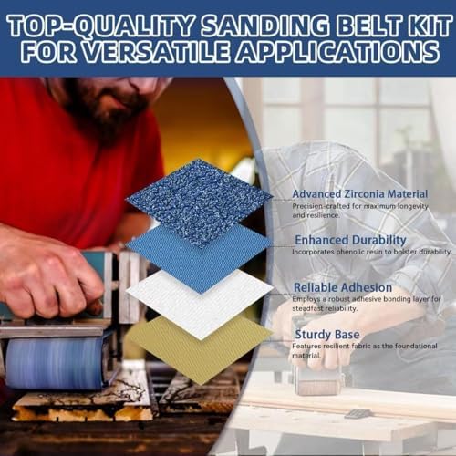 1x30 Inch Sanding Belts 30 Pcs (3 Grit, 10 Each of 80, 120, 150 Grits) Heavy Duty Belt Sander Zirconia Belt Sander Paper for Wood, Metal, Stainless Steel, Automotive, and Furniture