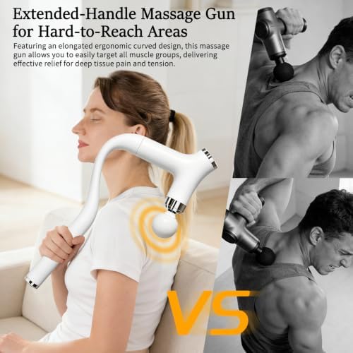 Sfozstra Heating Massage Gun: Heat Cold Therapy, Red Light, Long Handle