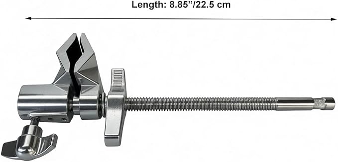 12" End Jaw Vise Grip with 5/8” Stud Pin and Hex Receiver Socket,Steel Shaft End Pipe Clamp with Adjustable Jaws for C Stand,Video Light,Soft box,Ball Head,Magic Arm Studio Accessories
