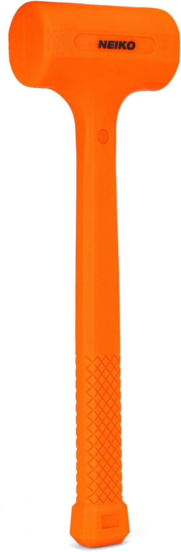 NEIKO 02843A Dead Blow Hammer, 1.5 Pounds, Neon Orange Deadblow Hammers, Mallet, Spark and Rebound Resistant, Unibody Molded, Soft Blow Rubber, Checkered Grip, Steel Shot and Core