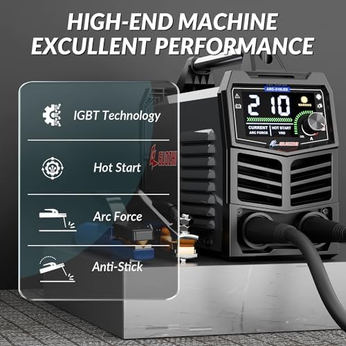 GZ GUOZHI Aluminum Stick Welder 210Amp Large LED Display Digital Inverter IGBT Welding Machine,110V/220V Dual Voltage Hot Start Portable MMA ARC Welder Machine