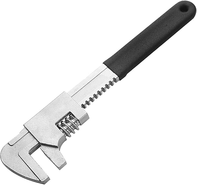 Non-slip Design 9 inch Automotive Wrench with [Silicone Non-slip Grip] Adjustable Wrench Fits a Variety of Fastener Sizes for Construction Machine Automobiles Home Repairs 9'' Black