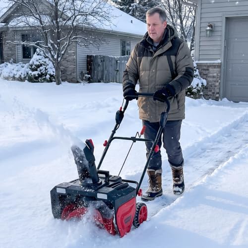 Garvee 40V Cordless Snow Blower, 21-Inch, 2x5.0Ah Battery & Charger, LED