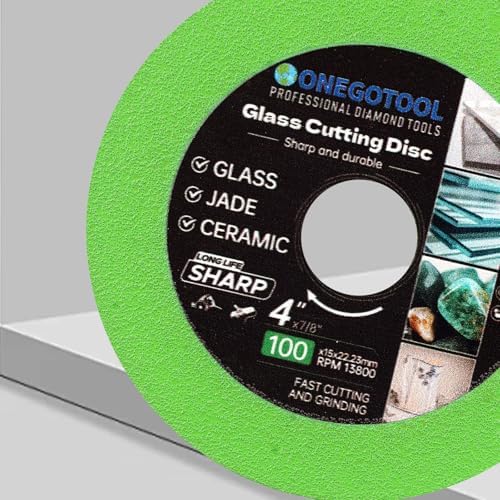 4 inch Tile Cutter Glass Cutting Disc for Angle Grinder, 7/8" Glass Ceramic Diamond Cutting Blade Disc for Grinding Jade, Crystal, Wine Bottles, Tile. (5pcs)
