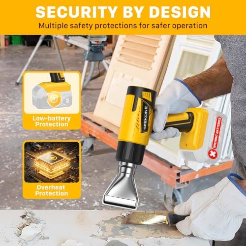 SEEKONE Cordless Heat Gun with LCD 122℉-1112℉ for Crafting, Vinyl Wrap
