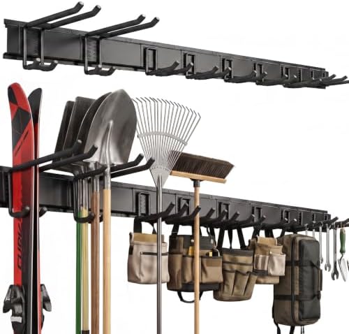 700lbs Garage Tool Organizer Wall Mount 66 Inch Heavy Duty Rack Hooks