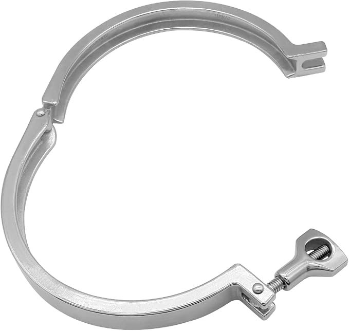 Beduan 4" Sanitary Tri Clamp, 304 Stainless Steel Single Pin Heavy Duty Tri Clamp Clover with Wing Nut for Ferrule TC Tube OD 4"
