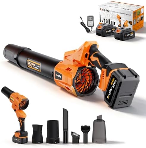 Cordless Leaf Blower Vacuum, 2in1 & Rotatable, 850CFM Airflow