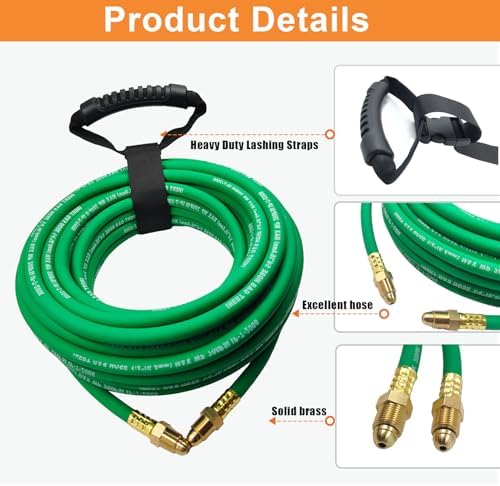 5FT Argon Hose, Inert Gas Welding Hose for MIG/TIG Regulators & Flowmeters