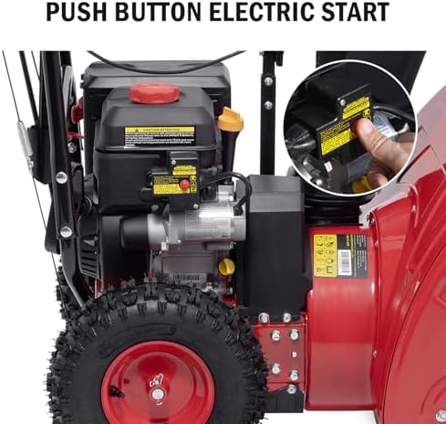 PowerSmart Self-Propelled 2-Stage Gas Snow Blower 24-inch 212cc Engine with Electric Start, Reinforced Steel Housing