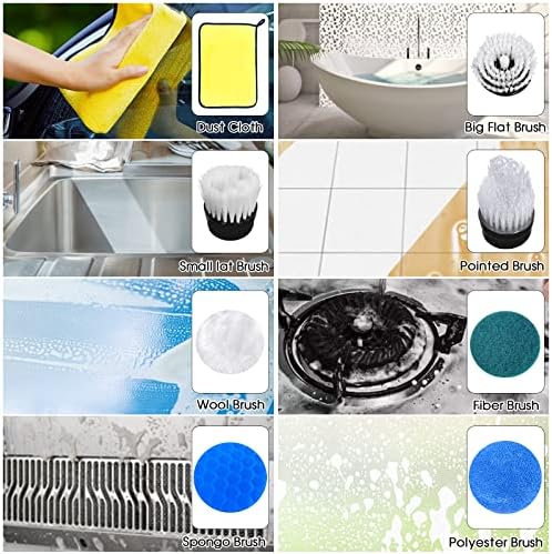 Electric Spin Scrubber,2022 New Electric Bathroom Cleaning Brush,8 Replacement Heads and 55 Extension Handle,for Cleaning Floors,Cars，Kitchens, Bathtubs