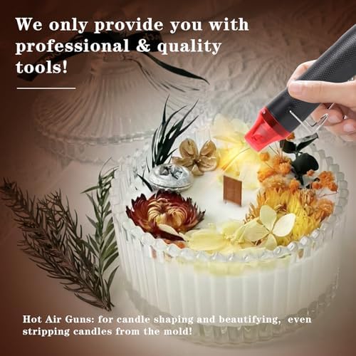 Hehinton Double Boiler Wax Melting Pot, Professional Water Heating Warming Pots for Candle Making, Wax Melter Making Kit for Beginners, DIY Kit with Electric Hot Plate, Heat Gun, Thermometer