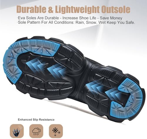 Hogent Steel Toe Shoes for Men Women - Non Slip & Lightweight Work Shoes