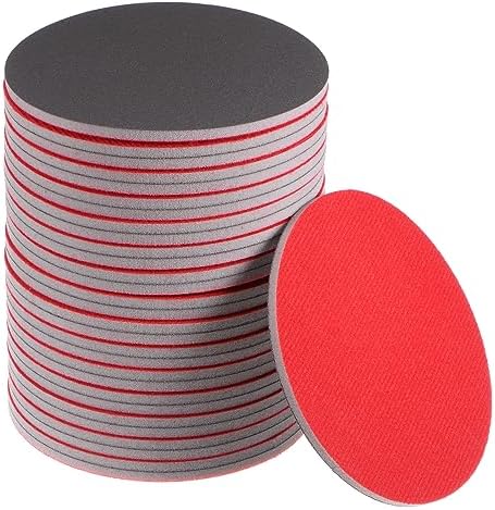 uxcell 30pcs 1200 Grit Sanding Sponge 6" Hook and Loop Sponge Sanding Disc
