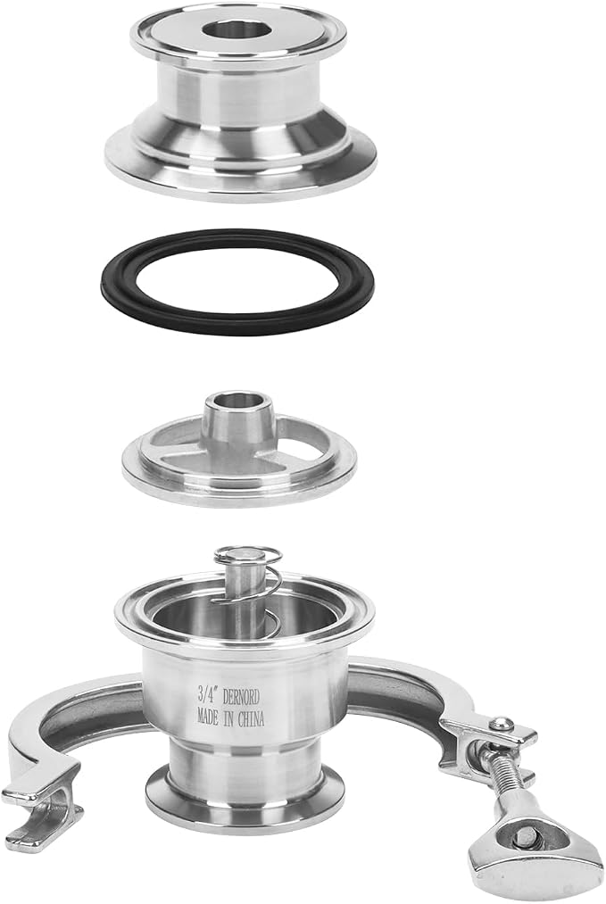 DERNORD Sanitary Check Valve - One Way Flow - 1.5" Tri Clamp Style, Stainless Steel 304, FKM Gasket (3/4 Inch Tube OD)