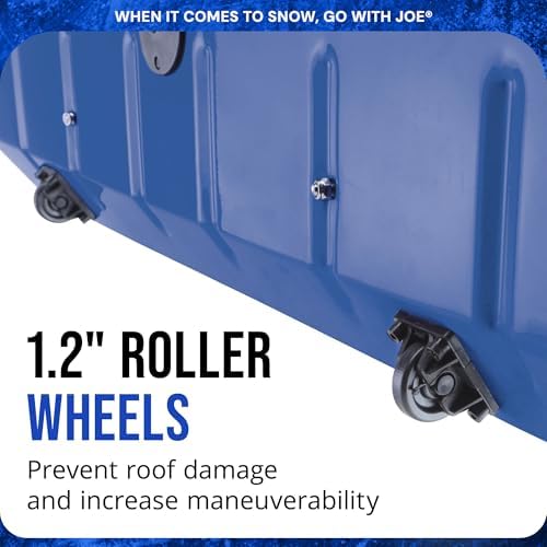 Snow Joe Roof Rake and Snow Removal Tool with 26-Foot Reach and 20-Foot Debris Slide - Ice Remover and Winter Season Accessory for Home, Building, and Garage, RJ207M