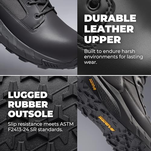 NORTIV 8 Men's Composite Toe Work Boots Side Zipper