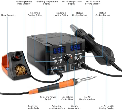820W Digital Soldering Station Kit 2 In 1 Hot Air Rework Station