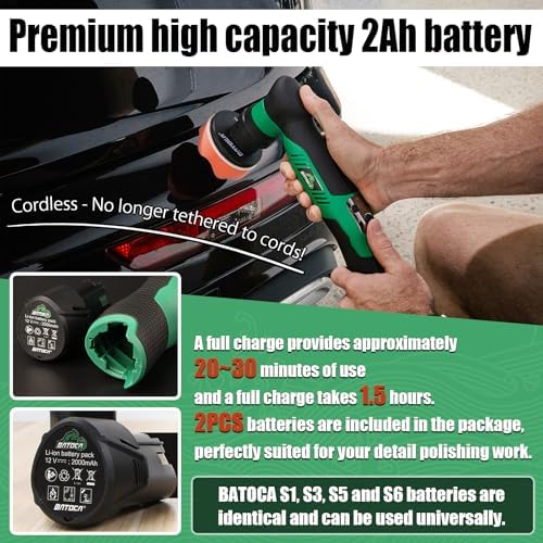 BATOCA S5 Cordless Mini Car Polisher Buffer Sander Rotary & Dual Action