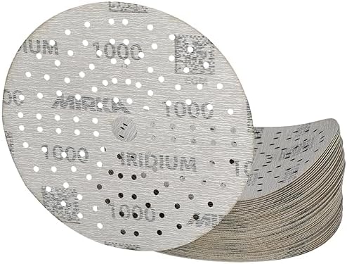 Mirka Iridium Sandpaper 6 Inch Hook and Loop Grit 1000 50 pcs