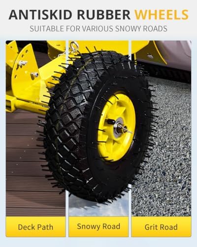 Outvita Snow Shovel with Wheels, 36" Wide 18" Long, Black & Yellow