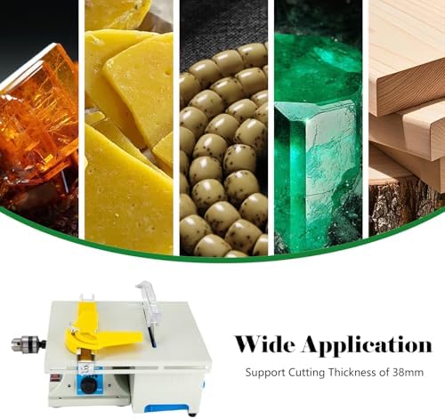 5-In-1 Lapidary Saw, 750W Rock Polisher Rock Saw Rock Cutter Rockfor Cutting Rocks Table Grinder 800-10000rpm DIY Jewelry Polishing Bench Buffer Grinding Machine for Carving, Polishing