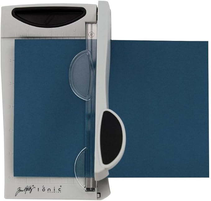Tim Holtz Mini Paper Cutter - Small Portable Guillotine Paper Trimmer for Crafts, Photo Paper, and Card Making - 6.25 Inch Cutting Length with Ruler and Grid Lines