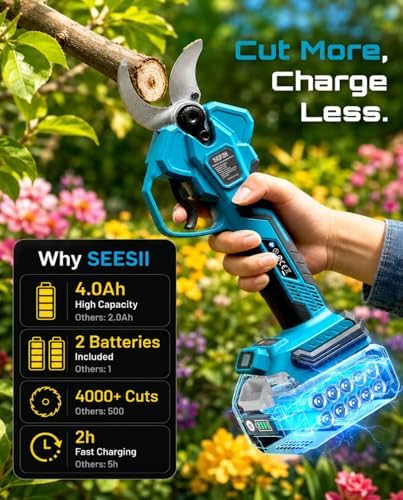 SEESII Electric Pruning Shears 4 Modes, 1.8” Cut Electric Pruners Cordless