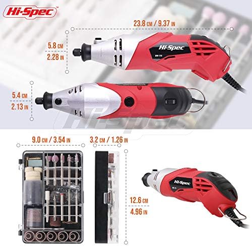 Hi-Spec Rotary Tool Kit 170W 1.4A with Dremel Compatible Bit Accessories