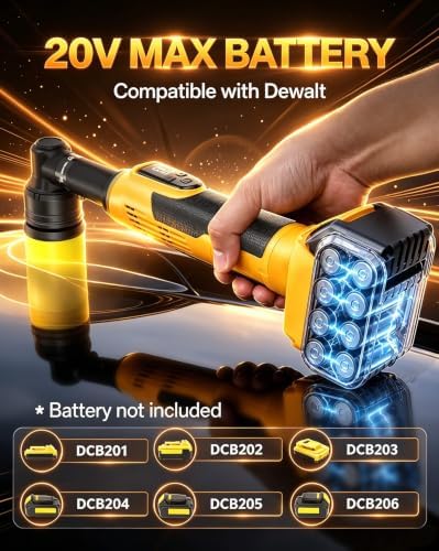 Cordless Mini Buffer Polisher Compatible with Dewalt 20V Battery-8 Speed