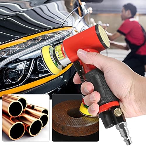 mini air sander with lightweight balance, high stability large, for woodworking, car beauty, car polisher deburring, removal, waxing (US Type)