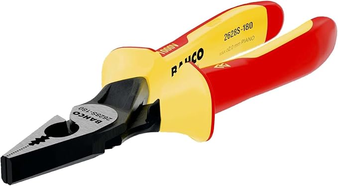 Bahco 2628 S-180 Side Cutting Combination Plier Insulated 7-Inch Grip