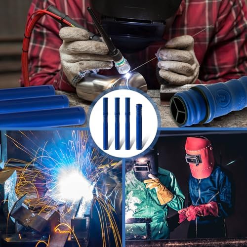 Tandefio 4 Pcs Welding Rod Storage Tube 40 Inch Tig Rod Storage Canisters Welding Electrode Holder Airproof Waterproof Container(Blue)