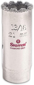 Starrett Diamond Grit Hole Saw 13/16" Dia, 1-5/8" Cutting Depth | Ideal For Drilling Small Diameter Holes, 1/2-20 Thread Size, XA1 Arbor, Silver, KD1036-N
