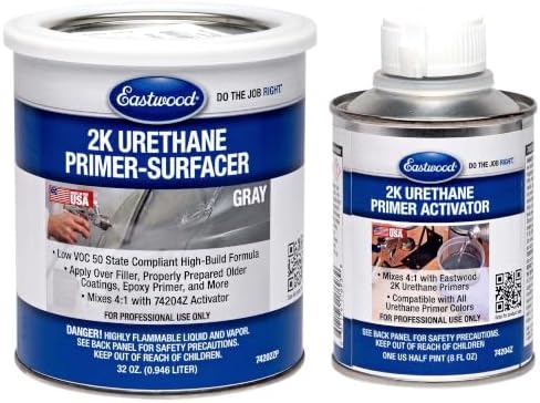 Eastwood 2K Urethane Primer Surfacer Gray Quart and Activator Kit