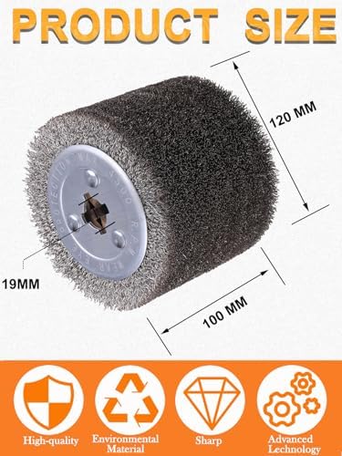 4.7" x 4" Stainless Steel Wire Brush Drum Surface Conditioning Tool