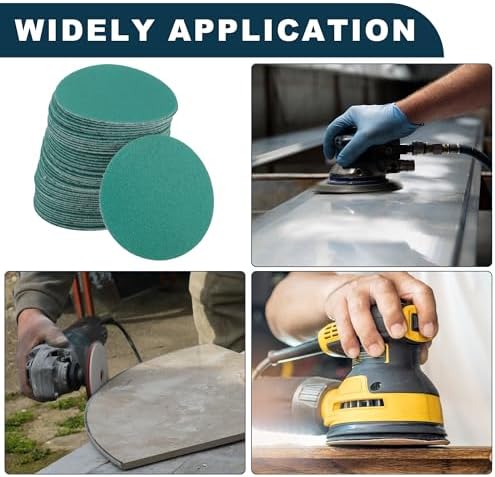 Car Sanding Discs 2inch 150 Grit Abrasion Resistance | Round Hook and Loop Sandpaper Green 50 Pcs