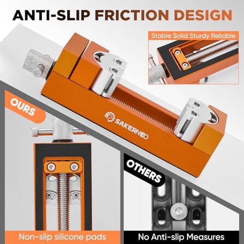 SakerNeo Fractal Vise, Self-Adjusting Drill Press Bench Vice (Orange)