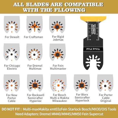Trivd Frol 15 PCS Titanium Oscillating Saw Blades Metal Cutting