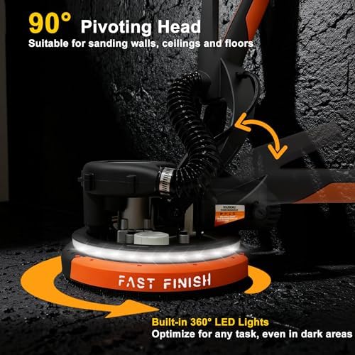 Drywall Sander with Vacuum, 780W 7-Speed Popcorn Ceiling Removal Tool