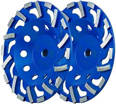 SALI 2pcs 7 Inch Concrete Grinding Wheels 20 Turbo Diamond Segments 5/8-11 Arbor Diamond Grinding Wheel Fit for Paint, Epoxy, Mastic Coating Removal with CDB. New Technology