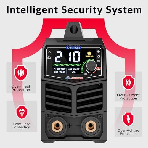 GZ GUOZHI Aluminum Stick Welder 210Amp Large LED Display Digital Inverter IGBT Welding Machine,110V/220V Dual Voltage Hot Start Portable MMA ARC Welder Machine