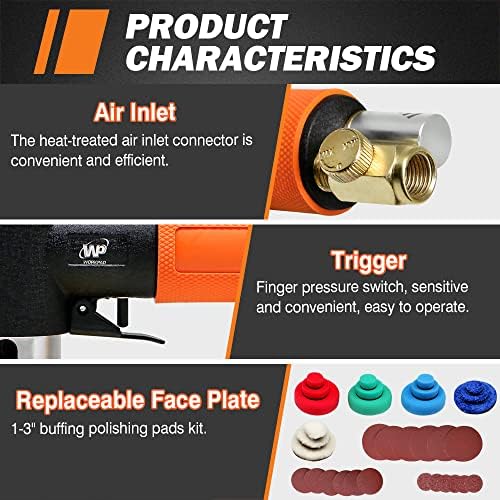 Mini Air S ander, Random Orbital Air Sander, Mini Pneumatic Sander for Auto Body Work