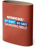 37 x 60 Inch Sanding Belts - 60 Grit Aluminum Oxide Belt Sanders for Woodworking and Metal, German Quality Heavy Duty Cloth Belt Sanding with Smooth Running Joint, Wide Sander Belts - 1 Pack