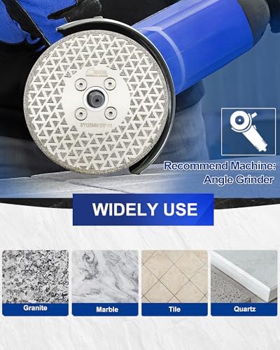SHDIATOOL 4-1/2 Inch Diamond Grinding Disc for Granite Marble Single Side Coated Diamond Cutting Wheel with 5/8-Inch-11 Arbor