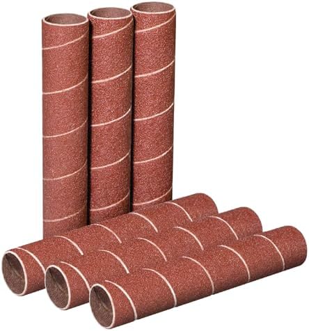 POWERTEC 11211-P2 4.5 Inch Sanding Sleeves for Spindle Sander, 120 Grit, Aluminum Oxide Sandpaper Diameter 3/4 Inch – 6 Pack