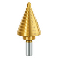 Titanium Step Drill Bit - 4241 HSS Step Bit with Two Straight Grooved, 1/4" to 1-3/8" Step Bit for Metal, 10 Sizes HSS Step Drill Unibit for Metal, Aluminum, Wood & Plastic