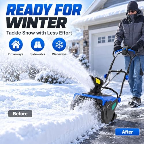 20" Electric Snow Blower, 15-Amp Snow Thrower with 3100 RPM Motor, 10" Clearing Depth, 30FT Throwing Distance & 180° Rotating Chute, Powerful Corded Snow Machine for Driveways & Walkways