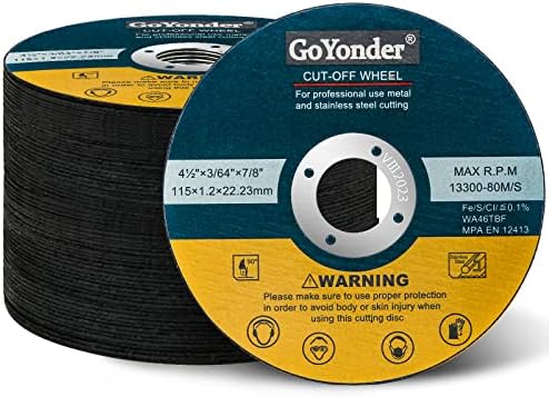 GoYonder 25 Pack 4 1/2 Cutting Wheels for Metal,Stainless Steel,4.5" x 0.045 x 7/8 Ultra Thin Cut-Off Wheel for Angle Grinders-Blue